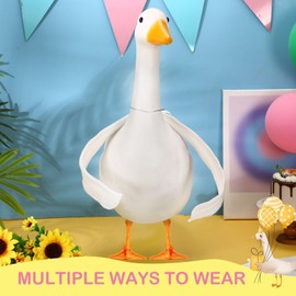 Shinylin 2 Pcs Poseable Goose Wings for 15”- 20" Porch Lawn Goose Outfit Accessories Poseable White Wings for Outdoor Patio Yard Lawn Art Decoration (Flat Edge)