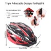 Casco De Bicicleta Unisex+redes Para Moto,casco De Ciclismo Rojo G