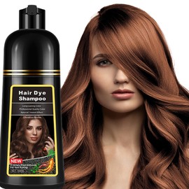 lymznus Chestnut Brown Hair Dye Shampoo 3 in 1, Instant Hair Color Shampoo for Men & Women, Herbal Brown Hair Shampoo Colors Hair in Minutes 17.6 FL OZ