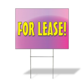 Fastasticdeals Weatherproof Yard Sign for Lease! Outdoor Advertising Printing E Pink Lawn Garden Rent 18x12 Inches 2 Sides Print