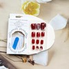 24 Pcs Short Press on Nails Square Red Glitter Fake