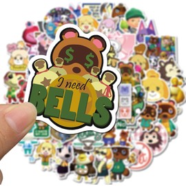 50pcs Animal Crossing Cartoon Stickers for Kids,Lovely Animal Stickers, Vinyl Waterproof Stickers for Laptops,Water Bottle,Guitars,Snowboards, Kawaii Animal Crossing New Horizons Stickers for Girls.
