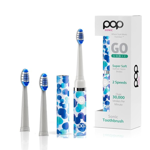 Pop Sonic Electric Toothbrush (Blue Bubbles + 2 Brush Heads)
