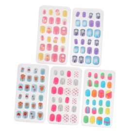 Healeved 5 Boxes 's False Nails Nails Art Lovely Fake Nails 3D Stickers for Glitter Nail Stickers Nail Salon Supplies Fake Nails for Decor Manicure Beauty Tools Abs