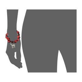 EVELYN BROOKS Silver Zebra Charm Stretchy/Adjustable Bracelet for Women-Symbol of Balance & Freedom - 6.5” - 7.5”- w/Meaningful Huayruro Seed Beads - Great Gifts