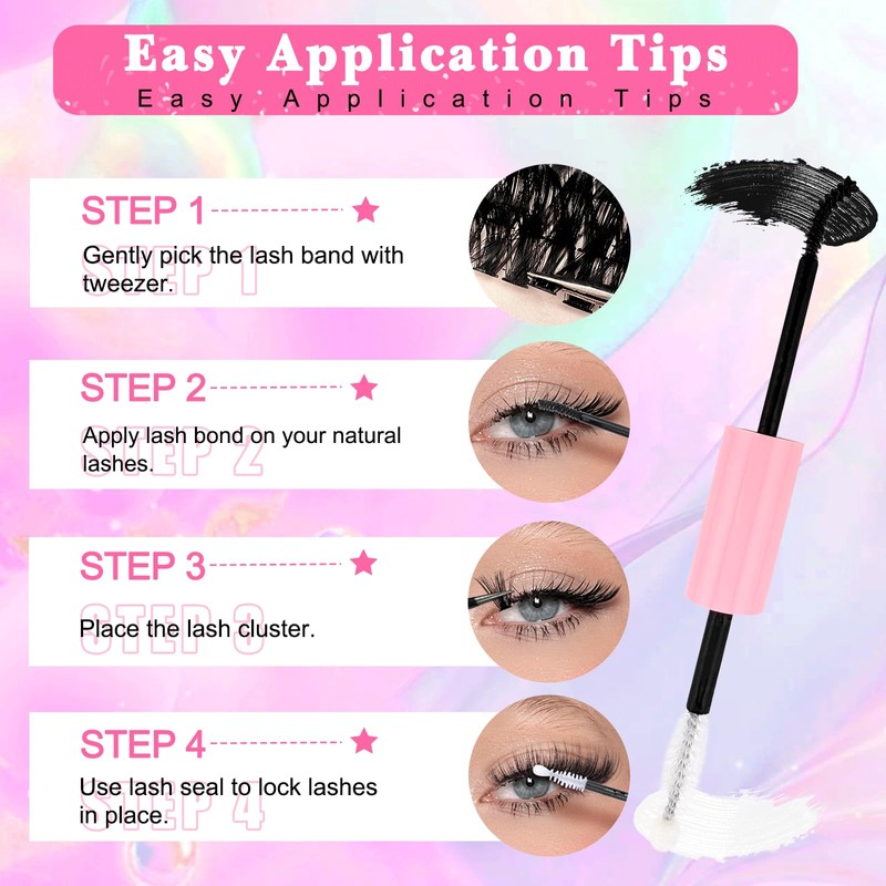 600 Pieces DIY Eyelash Extensions Set, 0.07D Eyelashes, Individual False
