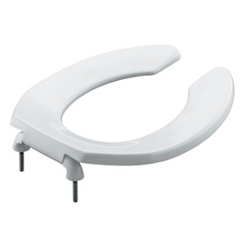 KOHLER K-4680-C-0 Lustra Round Open-Front Toilet Seat with Check Hinge, White