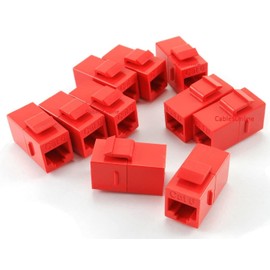 CablesOnline, 10-Pack CAT6 Female/Female RJ45 Ethernet Red Keystone Jack Coupler, WP-C02RD-10