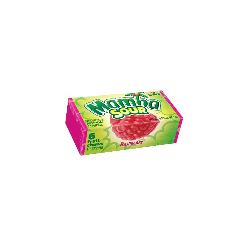 Mamba Sour Fruit Chews Candy, 6 Pieces (Pack of 48)