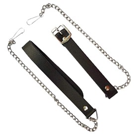 HIGHLANDPOWER New Simple Leather Sporran with Antique Chain and Straps