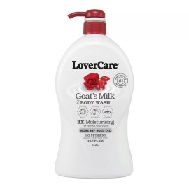 LoverCare Goat's Milk Body Wash 40.7 fl oz (1200ml) - Rose Hip Seed Oil