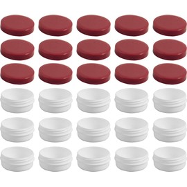 15 ointment containers, cream containers, flat ointment jar, 12 ml capacity with red lid, made in Germany