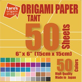 【TARO'S ORIGAMI STUDIO】Tanto Paper Standard 15 cm Double-Sided Color 50 Colors 50-Sheet Set Square High-Quality Origami for Beginners to Advanced (Made in Japan)