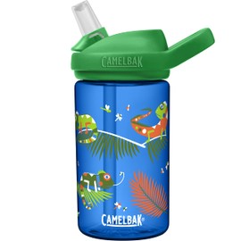 CamelBak eddy+ 14oz Kids Water Bottle with Tritan Renew – Straw Top, Leak-Proof When Closed, Iguanas