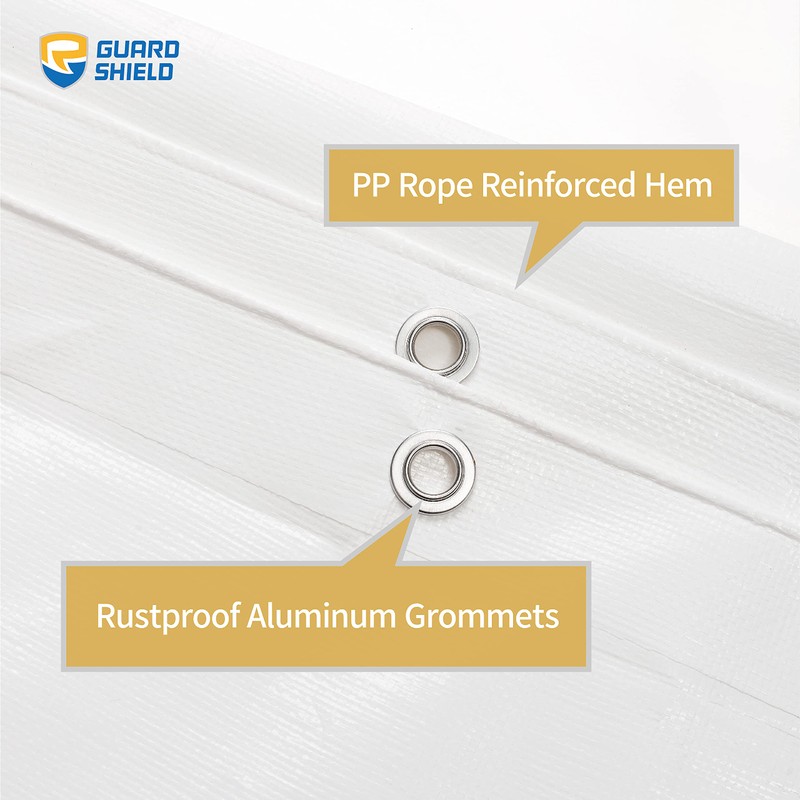 GUARD SHIELD Heavy Duty Tarp 20x40 Feet White Multi Purpose