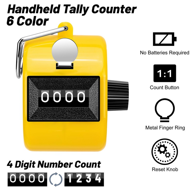 ALDMIO 24 Pack Hand Tally Counter, 4 Digit Mechanical Tally