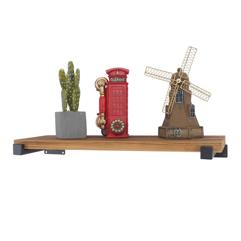 EZYDECOR 4Pcs Shelf Brackets 4 Inch Black Floating Shelf Bracket