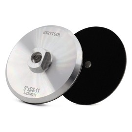 BSRTTOOL 5 Inch Aluminum Backer Pad - Hook Loop Backing Pad 5/8"-11 Thread Angle Grinder Use (5 INCH)