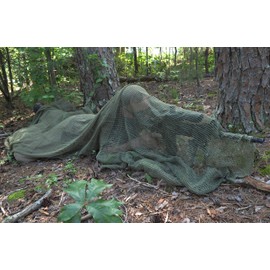 Acid Tactical Rifle Sniper Veil Camouflage Netting Mesh Material - Camo Patterns (2Pc Set) (OD Green)
