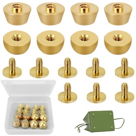 8 Pcs Luggage Flat Stud Rivet, 10 * 6mm Round Screw Studs, Handbag Feet Nailhead, Mushroom Rivet Studs, Dome Spikes Stud, Round Head Screw-Back Spike, for Clothing Shoes Leather Craft Belts Bags