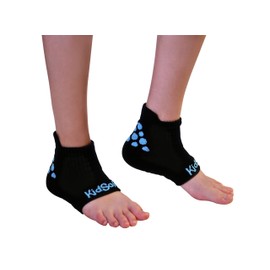 KidSole RX Gel Sports Sock for Kids with Heel Sensitivity from Severs Disease, Plantar Fasciitis (Teen Size 7.5-9, Black)