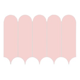 6-Sheet Pink Feather Peel and Stick Backsplash Tile, Faux Ceramic Matte Self Adhesive Tile Stick on Wall Tiles for Kitchen and Bathroom (12"x 8.5")