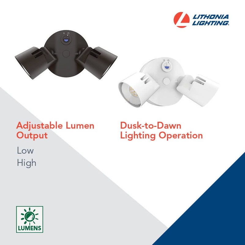 Lithonia Lighting HomeGuard 2-Light LED Outdoor Flood Lights, Outdoor LED