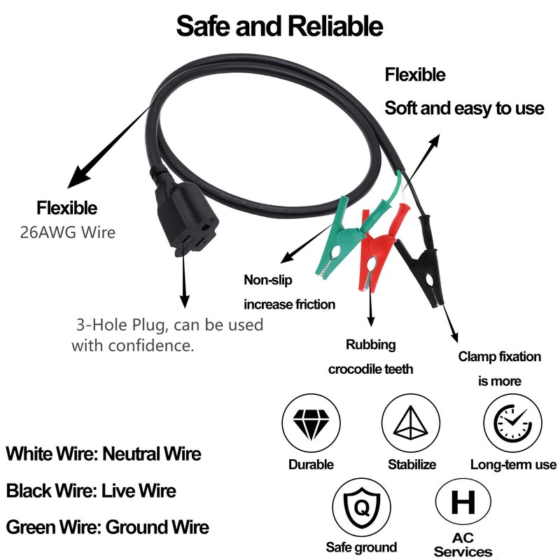 CybNemo HVAC Adaptor Cord Jumper Wires HVAC Tools 3-Core Heavy