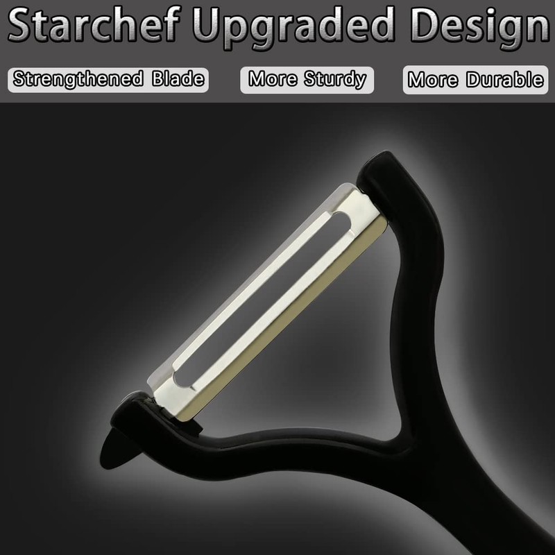 Starchef Y-Shape Peeler Slicer,Vegetable Fruit Peeler Slicer,One-Piece Design,Black/Green