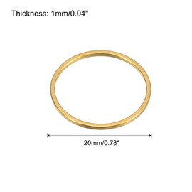sourcing map Round Earring Flaring Hoop Rings Circle Open Bezel Connection Ring 20 mm / 0.78 Inch Brass Tone Earring Search Connection Ring for Jewellery Making Pack of 20, Metal
