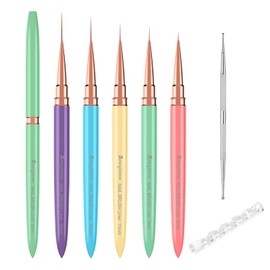 Nail Liner Brushes, Fine Line Nail art Brush 5/9/11/15/18mm Macaron Thin Nail Art Brush Detail Drawing, Liner Brush for Nails Gel