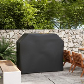 Outsunny BBQ Cover for Rectangular Gas Grill, 420D Oxford Fabric Barbecue Covers, Waterproof UV Protection Rip-Proof, with Windproof Drawstring and Hook and Loop Fasteners, Black, 147 x 61 x 120cm