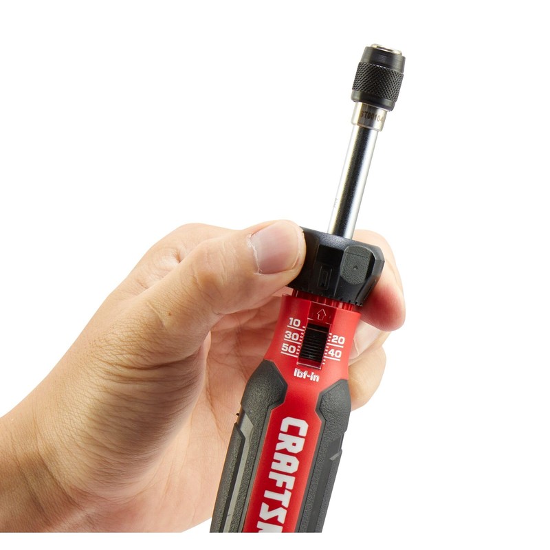 CRAFTSMAN Torque Screwdriver Set with Storage, 1" Phillips, Slotted, Hex,