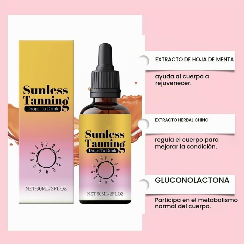 60ml Sunless Tanning Drops To Drink, Oral Tanning Drops, Nourishing