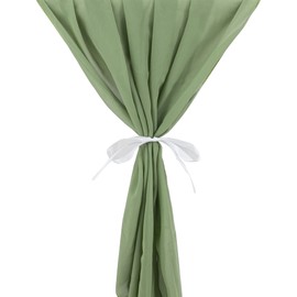 Time to Sparkle 1PC 10FT Chiffon Table Runner Wedding Decor 28x120 inches Gauze Table Runner Rustic Sheer Table Decor for Romantic Bridal Shower Baby Shower Birthday Party Grass Green
