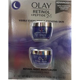 Olay Retinol + Peptide 24 Fragrance Free Night Moisturizer, 1.7 OZ (2 Packs)