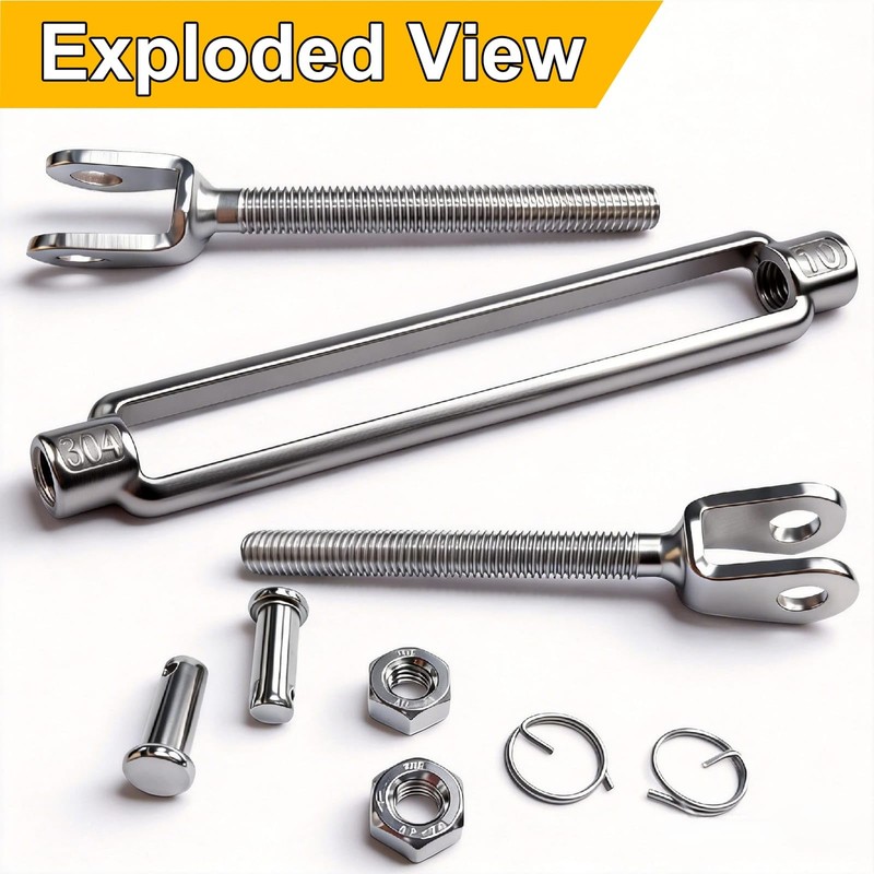 Lsqurel Turnbuckle 304 Stainless Steel Shade Sail Hardware Heavy Duty
