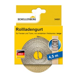 Schellenberg 34501 Roller Shutter Strap for Window Width 23 mm Maximum System 4.5 m Beige