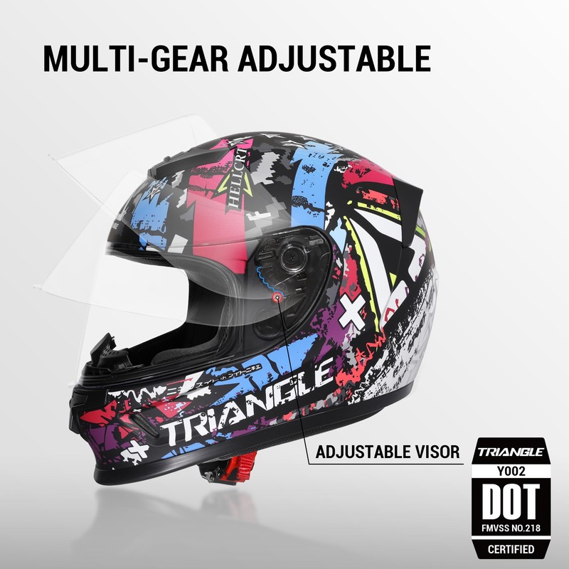 TRIANGLE Kids Motorcycle Helmets Youth Full Face Helmet Lightweight with