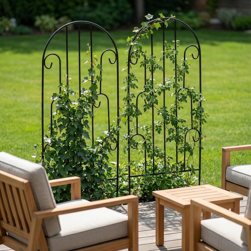 SCENDOR 2 Pack Arched Metal Garden Trellis for Climbing Plants