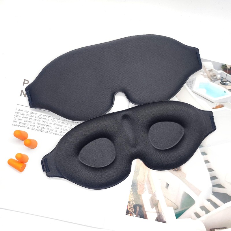 Ainkou 2pcs Black 3D Sleep Eye Masks, No Eye Pressure
