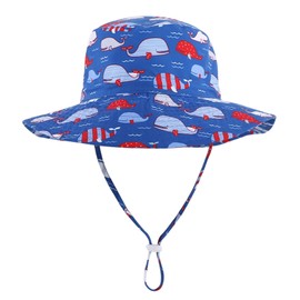 Home Prefer Sombrero de safari UPF50+ para niños, transpirable, sombrero de verano, Azul ballena, 8-12 Años
