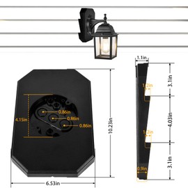Vinyl Siding Mounting Block Kit, Outdoor Light Siding Mounting Plate Kit with Built-in Box, Siding Mounting Plate for 1/2" Lap Siding (Black, 8141DBL)