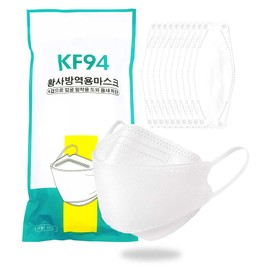 KF94 Korean Mask, 10 Pieces, Non-Woven Fabric, Lipstick, Easy Breath and Anti-Fog, 4 Layer Construction, Virus Splash, Pollen