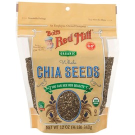 Bobs Red Mill Organic Chia Seeds, 12 Ounce (Pack of 5)