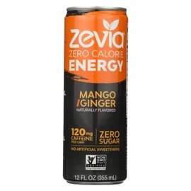 ZEVIA, DRINK, ENERGY, MANGO GINGER - Pack of 12