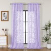 OVZME Lavender Sheer Curtains 96 inches Long 2 Panels for