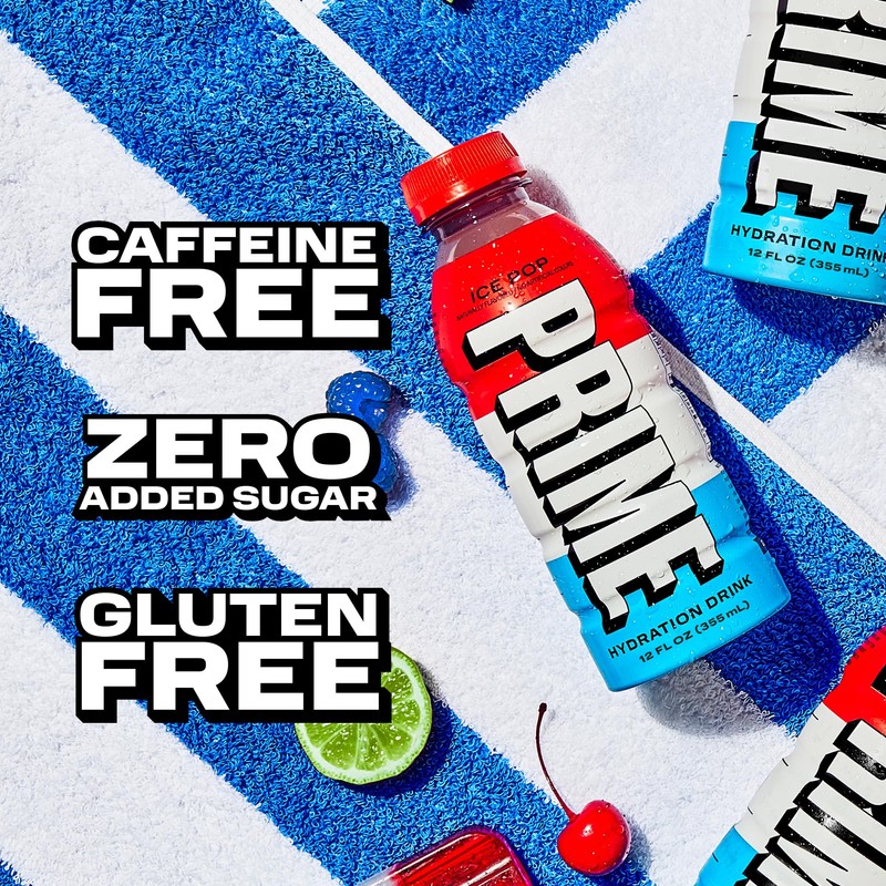PRIME HYDRATION ICE POP, Sports Drinks, Electrolyte Enhanced for Ultimate
