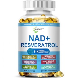 Suplemento NAD 11 en 1 con resveratrol, CoQ10, quercetina, colágeno, semilla de uva para energía celular, enfoque mental y apoyo antioxidante, supleme