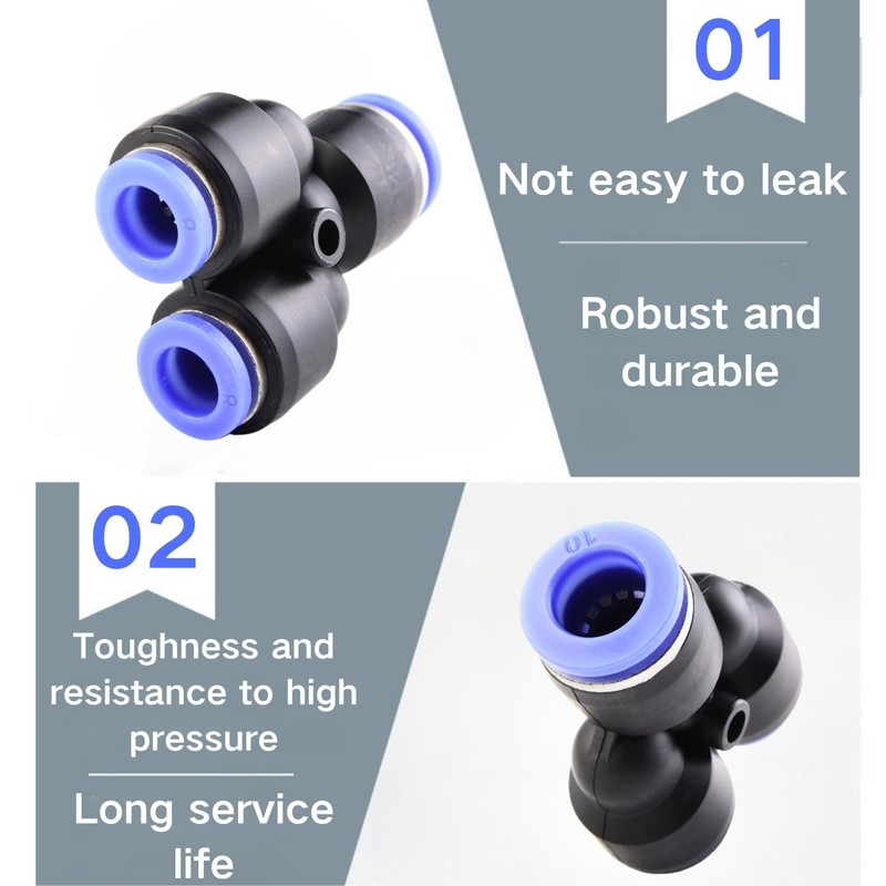 ANGEEK 10 pieces 10-6 mm 3-way Y-connector with variable diameter,